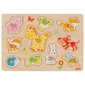 Goki Steckpuzzle Tierkinder – Holzpuzzle mit Griffen
