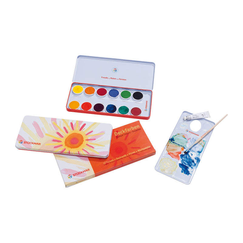 Stockmar Deckfarbkasten 12 Farben FSC Wasserfarben Malkasten