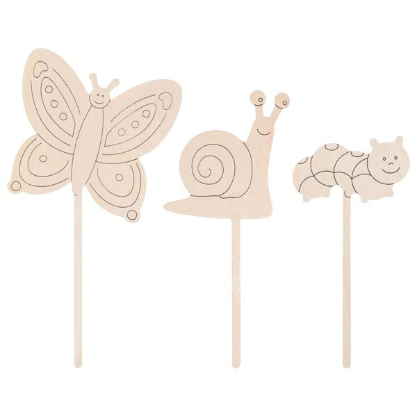 Blumenstecker aus Holz zum Anmalen – DIY Bastelset für Kinder