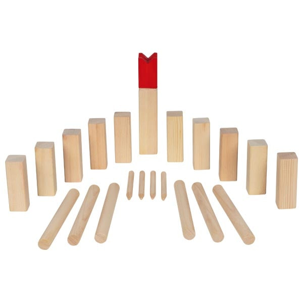 Wikingerspiel KUBB aus Holz – Outdoor Gartenspiel inkl. Baumwollbeutel